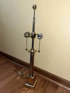 Converse College 1889 brass 2 light lamp W/Chains & Seal Executive Vintage Nice - Picture 1 of 18