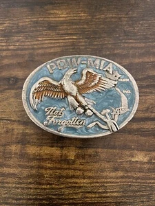VINTAGE POW-MIA EAGLE BELT BUCKLE THE GREAT AMERICAN #1822 MADE IN THE USA - Picture 1 of 3