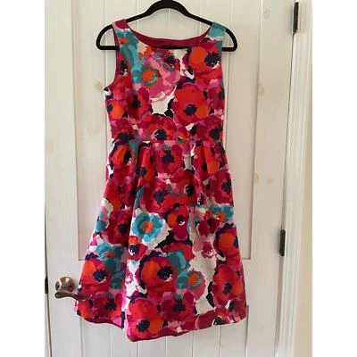 Colorido Vestido Rafaela Sin Mangas Forrado Floral Mezcla Algodón Talla 10    Foto 1 de 4