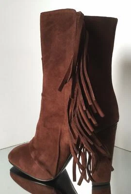 NUEVO Giuseppe Zanotti Chocolate Gamuza Flecos Alabama Botines - ¡$1,075.00! Foto 1 de 4