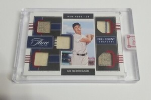GIL MCDOUGALD 2022 PANINI THREE AND TWO #FCS-GM FULL COUNT SWATCHES #4/6 YANKEES