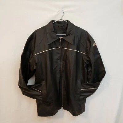 BC Ethic Black Faux Leather/Pleather Biker Jacket Men's XL, Fits Like a Large - Image 1 of 4