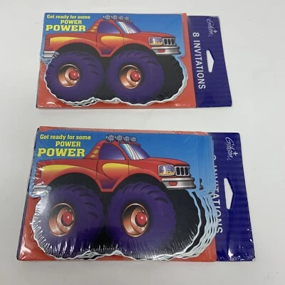 16 Gibson Monster Truck Power Party Invitations Child Boy Girl Birthday Fun - Image 1 of 4