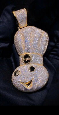 Colgante único para hombre 1,25 quilates probador de paso moissanita perno libre plata 925 Foto 1 de 4