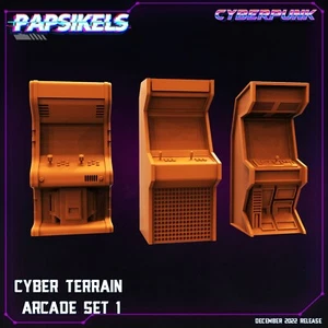 Cyber Arcade Terrain Set 1  | Terrain | Cyberpunk | Papsikels | 32mm scale - Picture 1 of 1