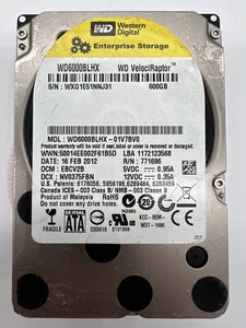 Western Digital WD6000BLHX 600GB 10K RPM VelociRaptor – FW:01V7BV0, 2.5" - Picture 1 of 9