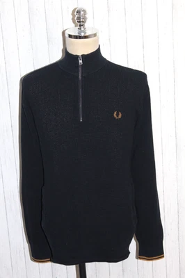 Mens Fred Perry Zip Neck Knitted Cardigan Sweater Top Size XL - Image 1 of 4