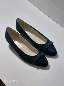 Vintage Liz Claiborne Damenschuhe Wildleder niedrige Absätze schwarz 7,5 M elegant Büro - Bild 1 von 8