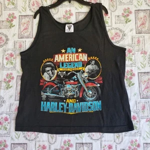 Harley Davidson Elvis Presley American Legend Vintage M Graphic Tank Top 1987 - Picture 1 of 7