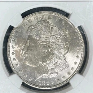 1884 MORGAN SILVER DOLLAR ~ NGC MS 63 ~BEAUTIFUL COIN~REF#41-010 - Picture 1 of 4