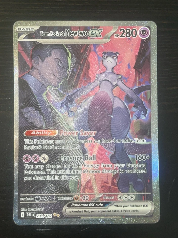 Pokémon TCG Destined Rivals Team Rocket’s Mewtwo ex SIR 231/182 English - Image 1 of 2