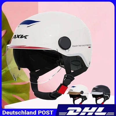 Mit Klappvisier Jethelm 3C NEU 54-61CM Helm Rollerhelm Motorradhelm Weiß/schwarz - Bild 1 von 4