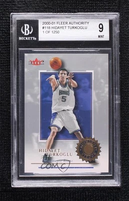 Fleer Authority 2000 1 de 1250/1250 Hedo Turkoglu Hidayet BGS 9 como nuevo novato radiocontrol Foto 1 de 2