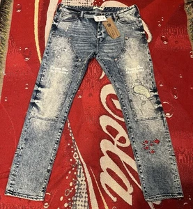Men’s 36x32 Strivers Row Acid Wash Jeans Button Fly NWT Streetwear - Picture 1 of 11