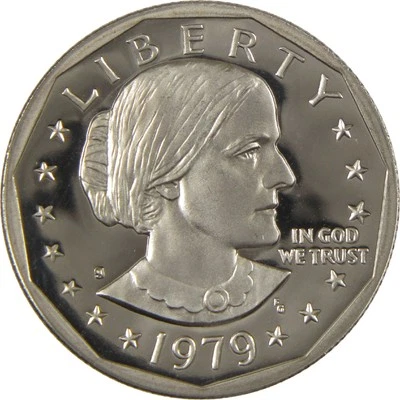 1979 S Type 1 Filled S Susan B Anthony Dollar Choice Proof Clad SBA - Image 1 of 4