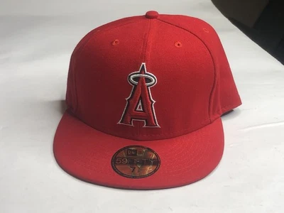 LOS ANGELES ANGELS red New Era authentic Ballcap Hat fitted 7 5/8 - Image 1 of 4