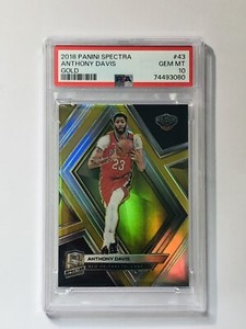 2018-19 Panini Spectra PSA 10 Anthony Davis Gold /10 Pelicans Lakers POP 1  #43