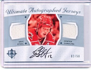 2008/09 UD UPPER DECK ULTIMATE COLLECTION ERIC STAAL AUTO GAME/USED 02/50 