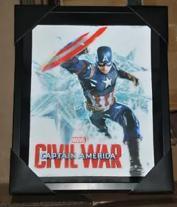 CAJA DE SOMBRA HOLOGRÁFICA CAPITANA AMÉRICA GUERRA CIVIL 3D ENMARCADA NEGRA / VENGADORES - Imagen 1 de 2