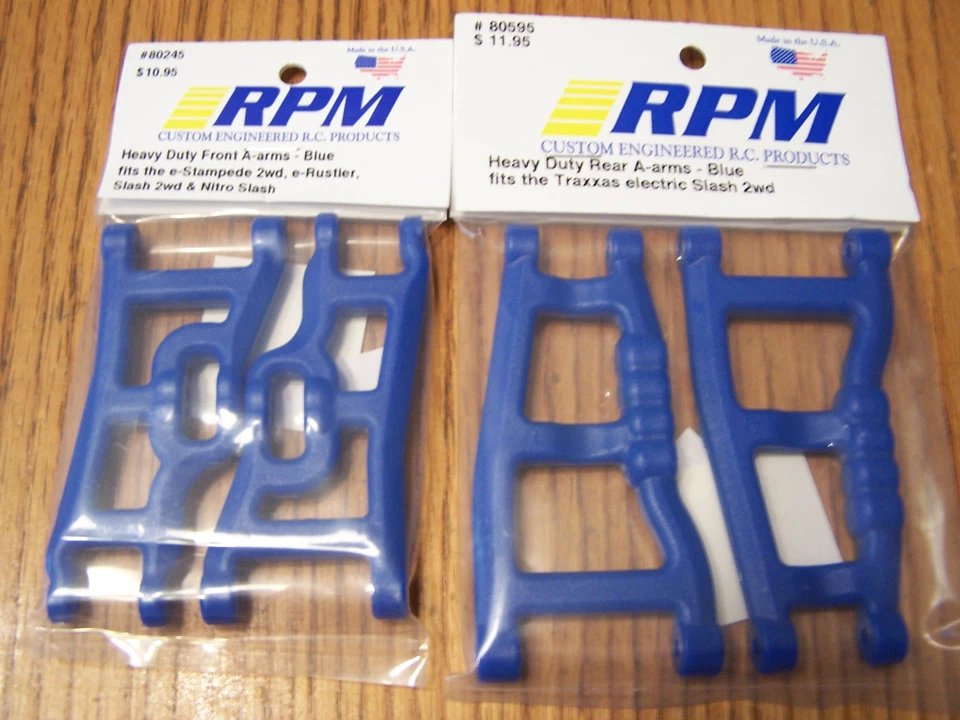 RPM 80245 Front & 80595 Rear Blue A-Arms 1/10 Traxxas Slash 2wd VXL XL-5 Raptor - Image 1 of 1