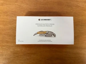 Le Creuset Premium Waiter' s Sommelier Corkscrew Oak Handle - NEW - Picture 1 of 4