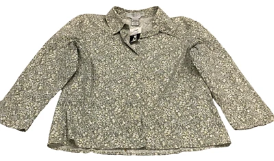 Blusa Feminina Geoffrey Beene Tamanho 10 Floral Elástica Manga 3/4 Nova Com Etiqueta - Imagem 1 de 4