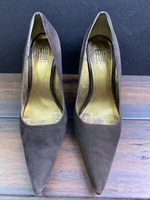 Zapatos de tacón alto Pelle Moda Stilettos para mujer 8,5 M marrón gamuza punta Foto 1 de 4