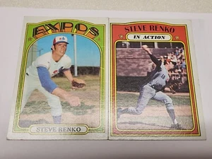 1972 Topps Montreal Expos #307 Steve Renko and #308 Steve Renko In Action  - Picture 1 of 8