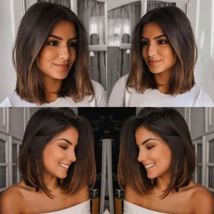 Bob Ombre Brown 13x4 Lace Front Echthaar Perücken Damen Brazilian Hair Wig - Bild 1 von 9