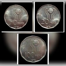 three world commemorative coins Argentina 1978!!