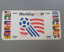 VTG FIFA World Cup USA Team Flags 1994 Collectible License Plate Sign Plastic