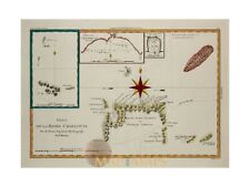 Queen Charlotte Island, James Cook voyages, old map by Bonne 1787
