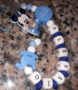Catenella portaciuccio/succhiotto personalizzata con nome BAMBINO ciucci MAM NUK - Foto 1 di 1