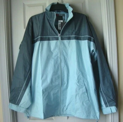 New Kenpo Men's Colorblock Lightweight Windbreaker Jacket Blue/Grey Size M - Image 1 of 4