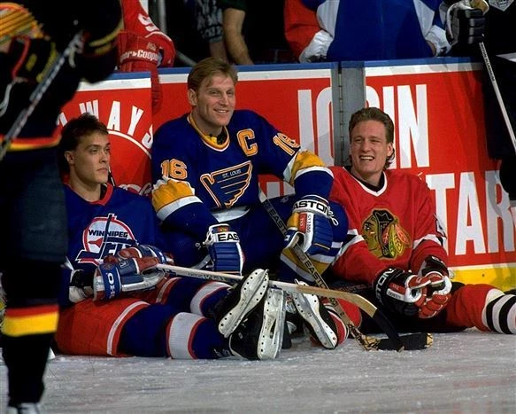 Foto 8x10 de Teemu Selanne Winnipeg, Brett Hull St Louis, Jeremy Roenick Chicago Foto 1 de 1