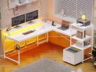 desk units for home office white - White L Shaped Computer Desk w/Storage Shelves & Monitor Shelf for Home Office