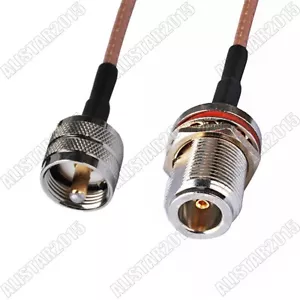 RG316 30cm UHF PL-259 Male Plug to N Female Jack Bulkhead Nut Pigtail Cable 12" - Picture 1 of 4