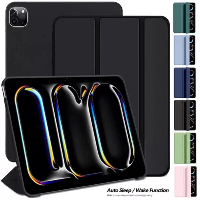 For iPad Air Pro 11" 13" 2024 PU Leather Smart Case Magnetic Stand Protect Cover - Image 1 of 4