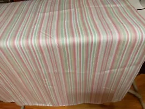 LILLY PULITZER Vintage Window Scarf/Fabric Cotton pink green white stripe fabric - Picture 1 of 9