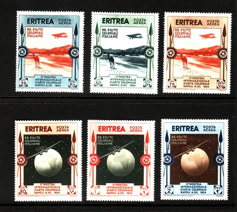 Eritrea...Scott # C1 - C6...First Airmail Issues...Mint OG LH...Cat 33.00 Cover
