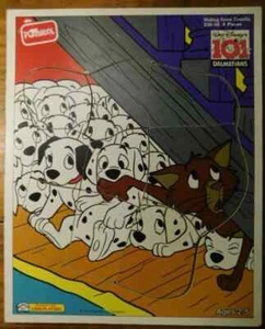 Walt Disney's 101 Dalmatians "Hiding From Cruella" 9 Piece Wood Puzzle Playskool - Picture 1 of 3