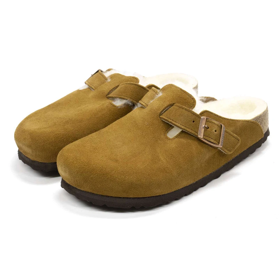 Birkenstock Hombres Mujeres Unisex Boston Plantilla de Corcho Zuecos Sin Cordones Zapatillas de Cuero Foto 1 de 1