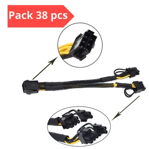 Lot de 38 Câble PCI Express 6 Broches vers 2 x PCIe 8 (6+2) Broches Renforcé - Photo 1/8