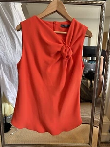Max Mara Orange Silk Top No Label Fits 8/10 - Picture 1 of 3