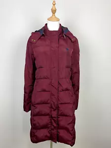 U.S. Polo ASSN Burgundy Long Puffer Zip Button Hooded Women's Coat Jacket Sz 38 - Picture 1 of 21