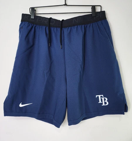 Nike Pro Tampa Bay Rays MLB Mens XL 34x8 Authentic Dri-Fit Baseball Blue Shorts Cover
