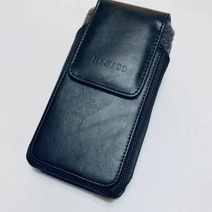 Funda de cuero para teléfono celular cinturón clip magnético funda funda de transporte negra 6,5" - Imagen 1 de 3