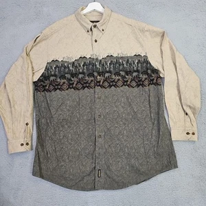 Woolrich Chamois Flanellhemd Herren XXL 2XL Button-Down Bear Mountains Natur - Bild 1 von 12