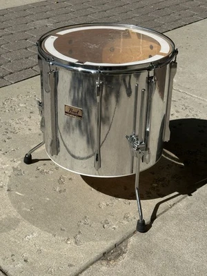 18" Pearl Floor Tom Drum MAPLE pré-masters CRACHÁ VERMELHO ENVOLTÓRIO CROMADO FAÇA VOCÊ MESMO 16x18 #NB8 - Imagem 1 de 4