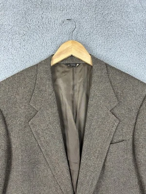 VTG Brooks Brothers Sport Coat Men 42R Brown Herringbone Tweed 2 Button USA Made - Image 1 of 4